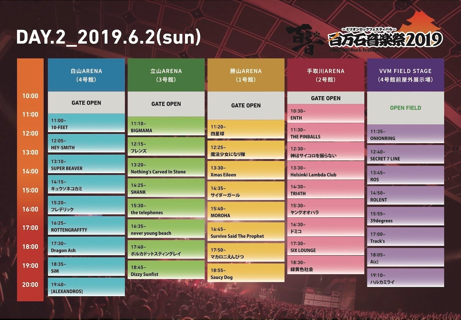[タイムテーブル解禁]百万石音楽祭2019～ミリオンロックフェスティバル～ サイダーガール オフィシャルサイト